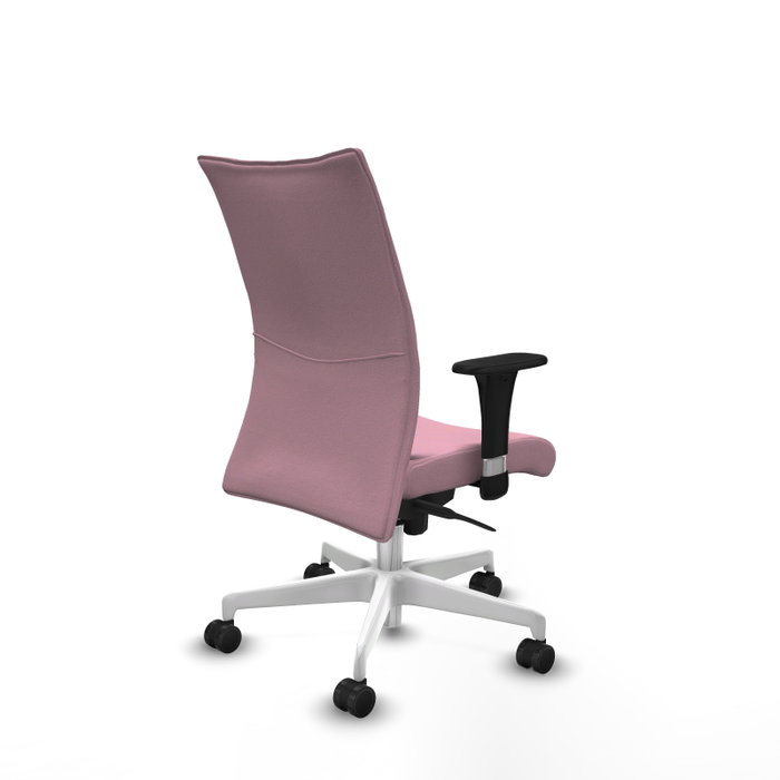 Piqueras Y Crespo Chaise de bureau Albacete confidente, Rose, Mécanisme Synchrone, Bras 1D