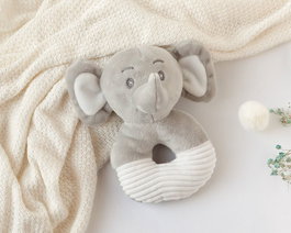 KioKids Hochet Peluche Éléphant Gris 13cm