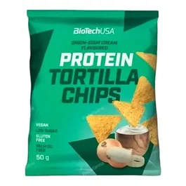 BIOTECHUSA Protein Tortilla Chips Oignon et Crème Sure - 50g