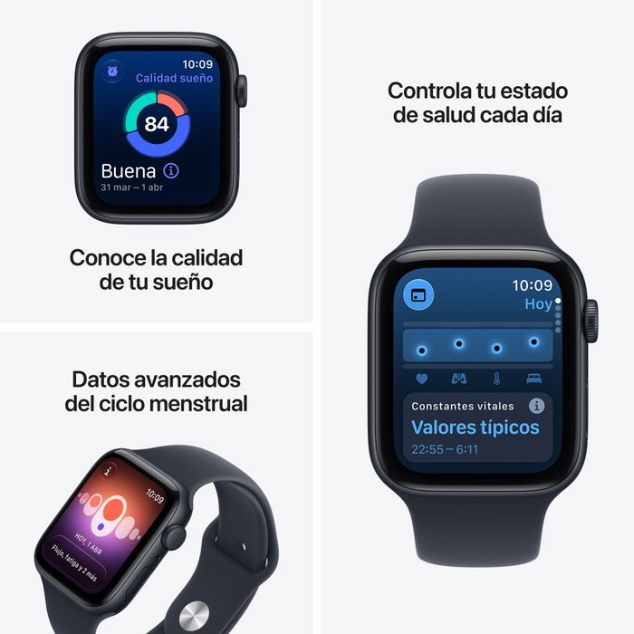 Apple Watch SE 3 GPS 40mm Midnight Aluminium avec Bracelet Sport Bleu Marine S/M Apple Watch SE 3 GPS 40mm Midnight Aluminium avec Bracelet Sport Bleu Marine S/M