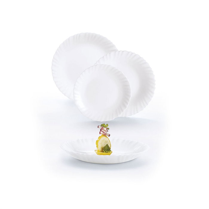 Luminarc Feston Vaisselle 18 Pièces - 6 Personnes en Verre Opal Blanc Luminarc Feston Vaisselle 18 Pièces - 6 Personnes en Verre Opal Blanc