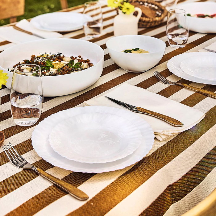 Luminarc Feston Vaisselle 18 Pièces - 6 Personnes en Verre Opal Blanc