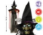 BigBuy Home Sorcière Verte Animée avec Chapeau et Lumière (183 cm) de Halloween