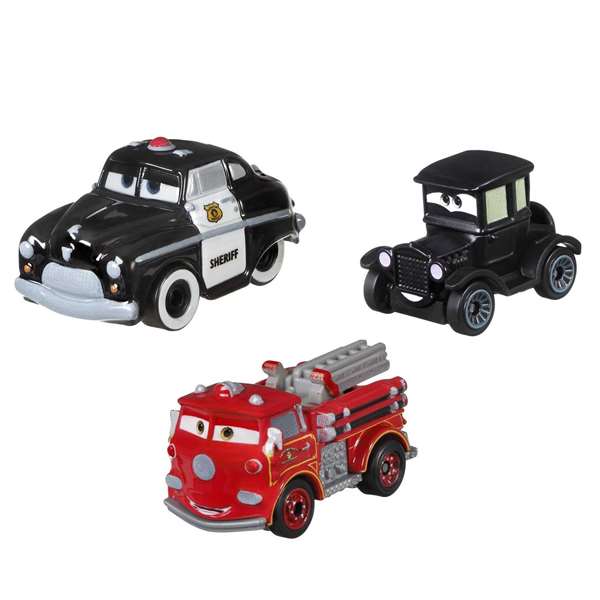 Mattel Mini Voitures Cars - Set de 3 Unités avec Carrosserie Métallique et Roues Giratoires - Modèles Variés