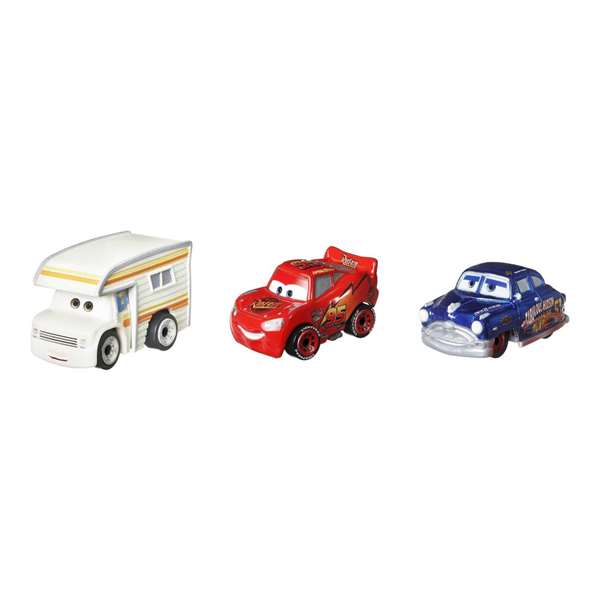 Mattel Mini Voitures Cars - Set de 3 Unités avec Carrosserie Métallique et Roues Giratoires - Modèles Variés