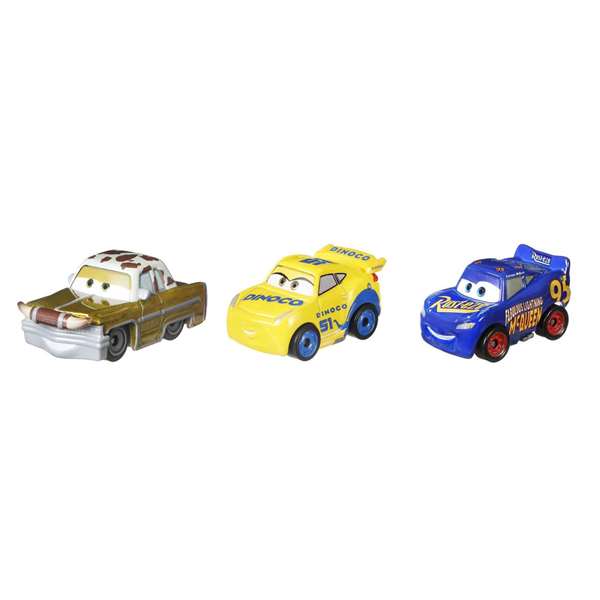Mattel Mini Voitures Cars - Set de 3 Unités avec Carrosserie Métallique et Roues Giratoires - Modèles Variés
