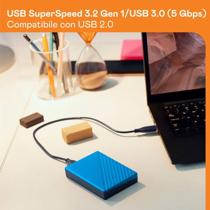 Disque dur Western Digital My Passport Bleu 2 TB HDD Disque dur Western Digital My Passport Bleu 2 TB HDD