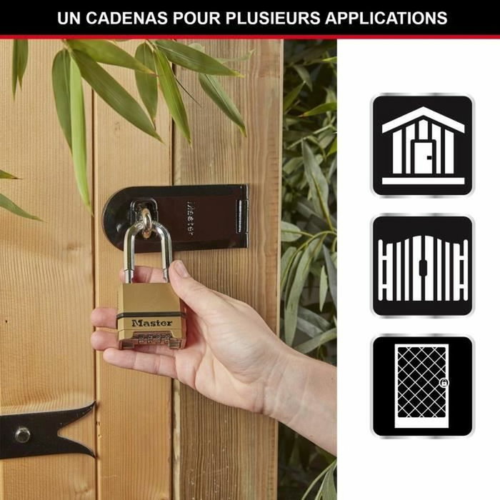 Master Lock M175EURDLF Cadenas à combinaison en Zinc avec anse en L