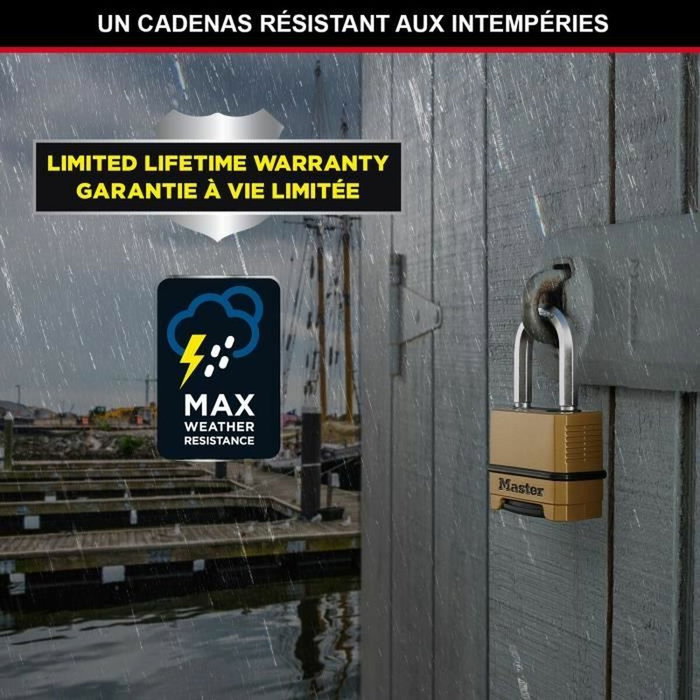 Master Lock M175EURDLF Cadenas à combinaison en Zinc avec anse en L