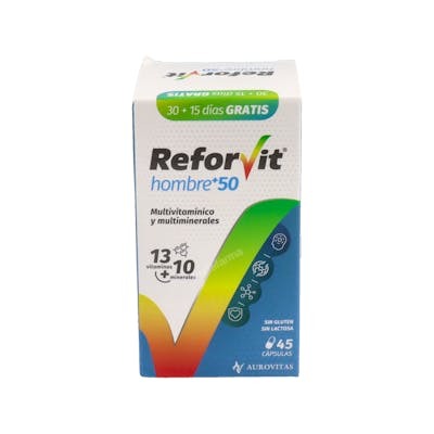 AUROVITAS Reforvit Compléments Alimentaires pour Hommes de Plus de 50 Ans - Boîte de 45 Capsules AUROVITAS Reforvit Compléments Alimentaires pour Hommes de Plus de 50 Ans - Boîte de 45 Capsules