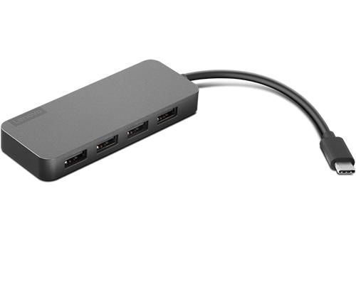 Lenovo Hub USB-C vers 4 Ports USB-A 3.0 - Convertisseur et Répartiteur pour PC Portable