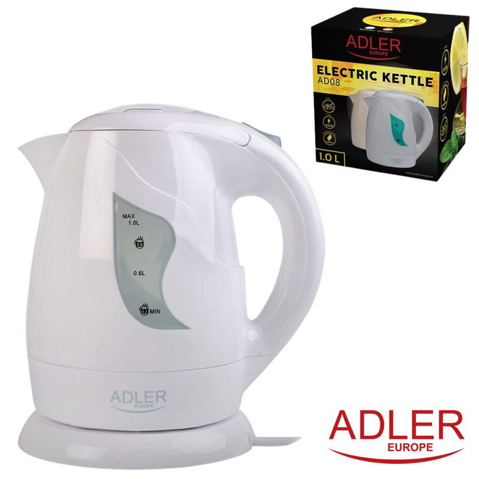 Adler Bouilloire et Théière AD 08 Blanc 1 L