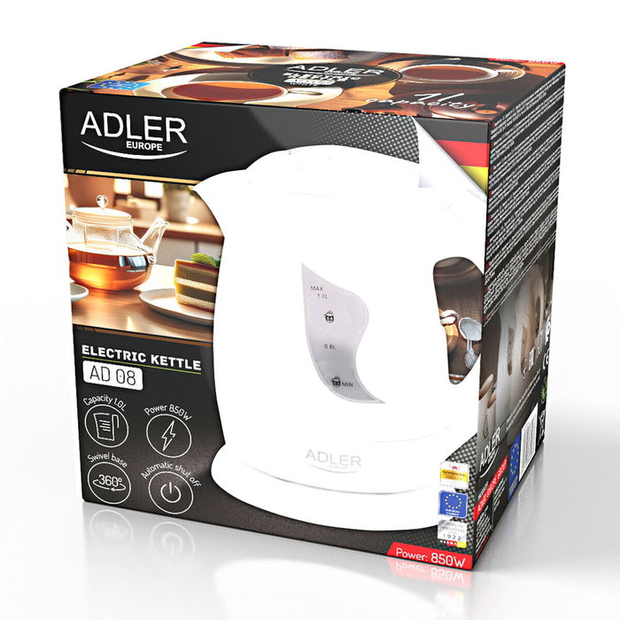 Bouilloire et Théière Adler AD 08w Blanc 1 L Plastique