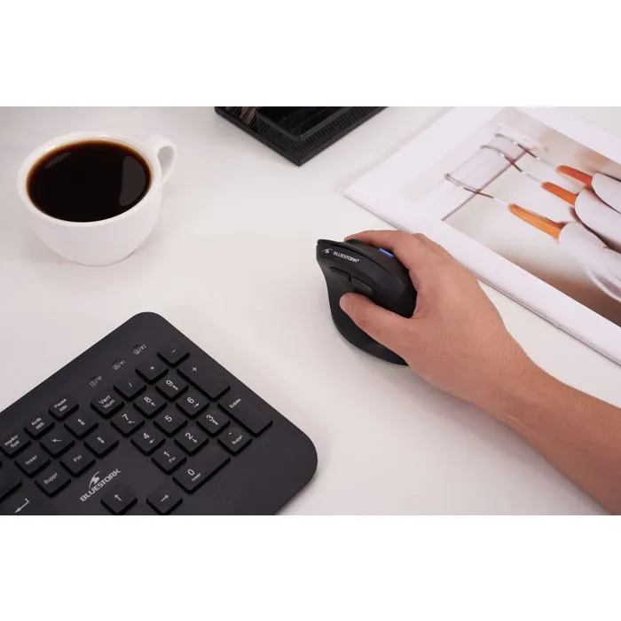 Bluestork ERGO LUMI PRO Souris ergonomique verticale Noir
