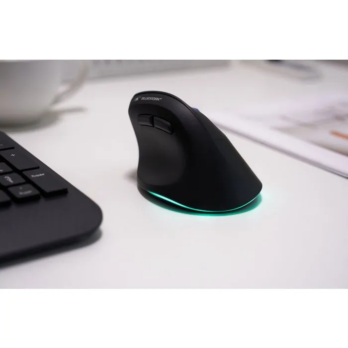 Bluestork ERGO LUMI PRO Souris ergonomique verticale Noir