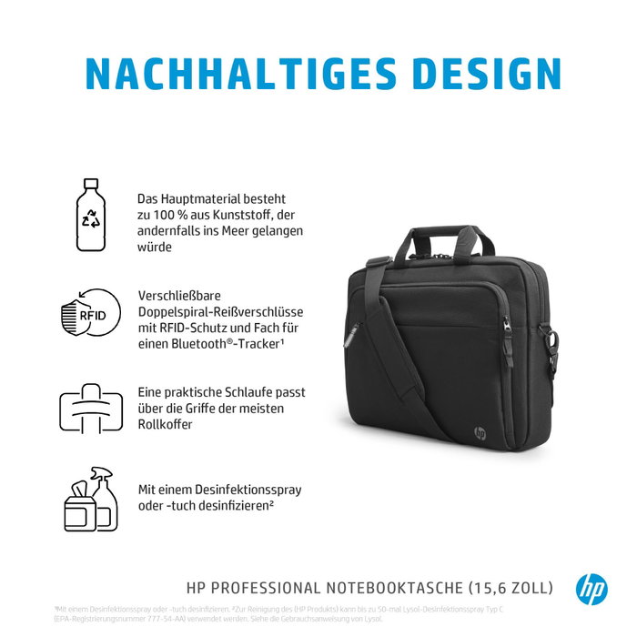 HP Sacoche Professional pour ordinateur portable 15,6 pouces - Noir
