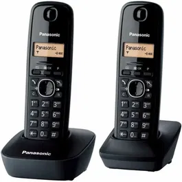 Panasonic KX-TG1612FRH - Téléphone DECT Numérique Sans Fil, Base + 2 Combinés avec LCD, ID Appelant, Batterie Longue Durée et Fonction Rappel