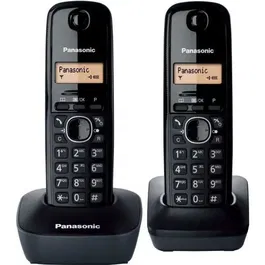 Panasonic KX-TG1612FRH - Téléphone DECT Numérique Sans Fil, Base + 2 Combinés avec LCD, ID Appelant, Batterie Longue Durée et Fonction Rappel