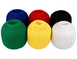 Innspiro Set de 6 échevettes de fil Terylene 1 mm, 250 m, couleurs basiques
