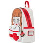 LOUNGEFLY Sac à Dos Cosplay Annabelle 26 cm en Similicuir Vegan - Poches Latérales, Broderies, Applications 3D et Doublure Coordonnée