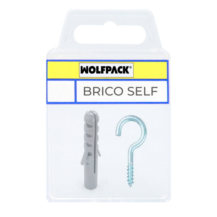WOLFPACK LINEA PROFESIONAL Cheville n° 4 avec crochet Brico-self 17x40 mm WOLFPACK LINEA PROFESIONAL Cheville n° 4 avec crochet Brico-self 17x40 mm