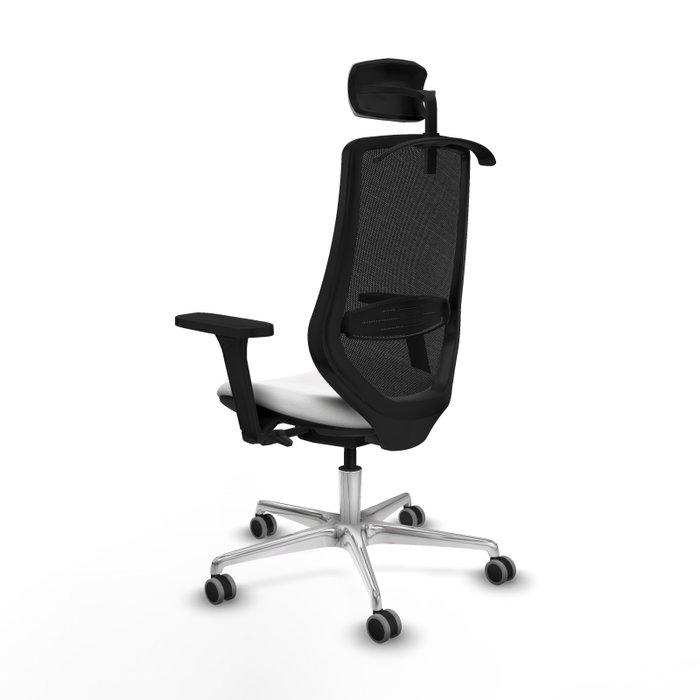 Piqueras y Crespo Chaise de Bureau Mardos avec Appui-tête, Blanc et Noir