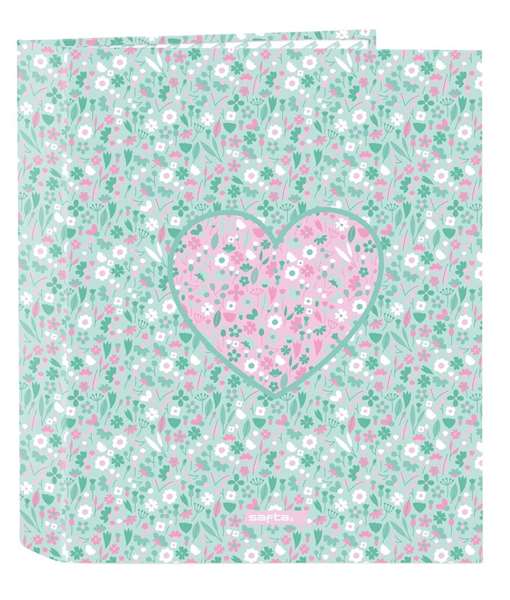 Safta Cuore - Classeur Format F, 4 anneaux 35 mm, grand dos, 27x33x6 cm - A partir de 3 ans