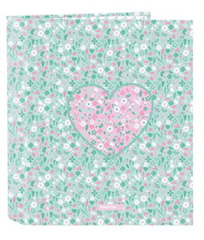 Safta Cuore - Classeur Format F, 4 anneaux 35 mm, grand dos, 27x33x6 cm - A partir de 3 ans