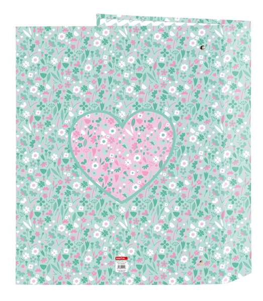 Safta Cuore - Classeur Format F, 4 anneaux 35 mm, grand dos, 27x33x6 cm - A partir de 3 ans