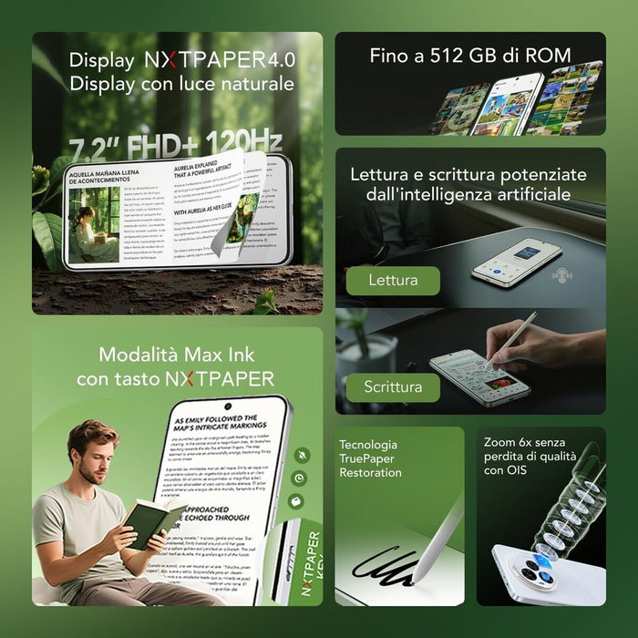 Smartphone TCL NXTPAPER 60 Ultra 5G Octa Core 12 GB RAM 512 GB Noir