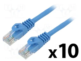 LANBERG Cordon de raccordement Cat 6 U/UTP bleu 0,25m RJ45