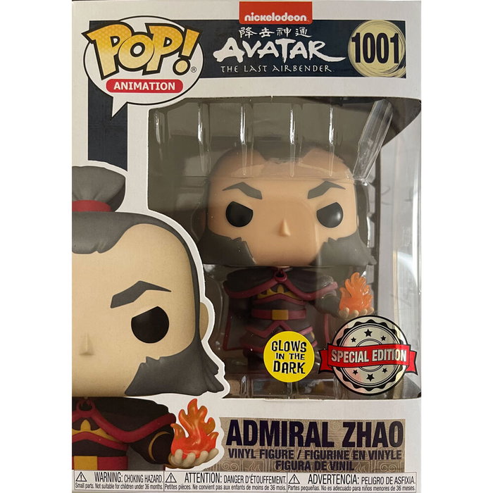 FUNKO Pop! Avatar Admiral Zhao with Fireball Exclusive - Figurine vinyl luminescente 9 cm dans sa boîte cadeau avec fenêtre