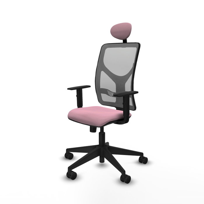 Piqueras y Crespo Chaise de Bureau Motilla Rose et Gris avec Appui-tête