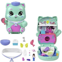 Polly Pocket Coffret Croisière du Chaton Marin - Jouet de Voyage avec Figurine et Accessoires - À partir de 4 ans - Réf. JCR37