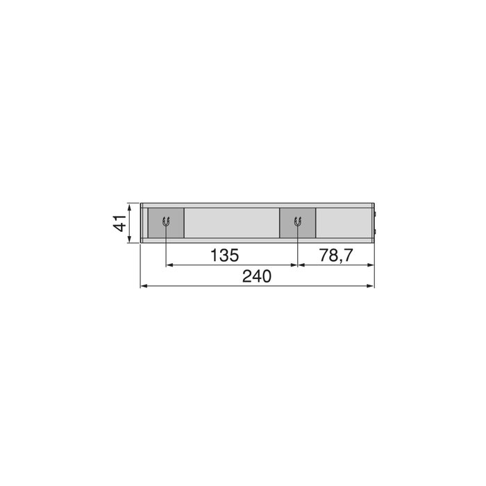 Emuca Luminaire LED Kaus rechargeable, L 240 mm, Anodisé mat