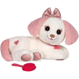 Gipsy Toys Peluche chien interactif Puppy Bella - 30 cm - Sons, mélodies et lumières - Brosse incluse - Pour enfant dès 18 mois