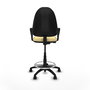 Tabouret Aýna taburete Contact permament de base Cuir écologique Beige Structure polyamide noire Accoudoirs fixes Sans appui-tête Roulettes en nylon 50 mm