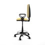 Tabouret Aýna taburete Contact permament de base Cuir écologique Beige Structure polyamide noire Accoudoirs fixes Sans appui-tête Roulettes en nylon 50 mm
