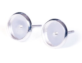 Innspiro Boucles d'oreilles métalliques pour incrustation de disque argenté 8,0x11,4mm