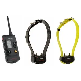 Num'Axes - Pack de dressage Canicom 800 pour 2 chiens avec télécommande, 2 colliers (noir et jaune), piles et mallette - Portée jusqu'à 800 mètres