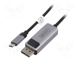 DIGITUS Adaptateur bidirectionnel DisplayPort 1.4 vers USB C, 2 m, noir