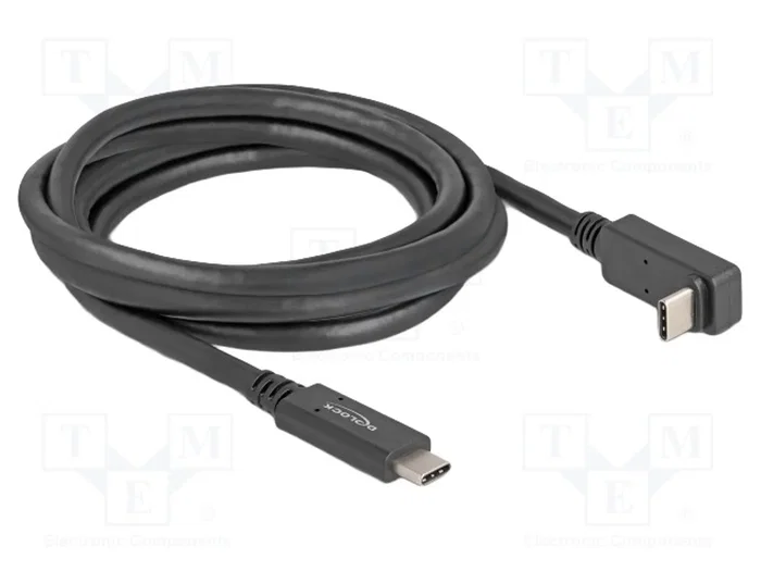 DELOCK Câble USB-C vers USB-C 90°, 2m, 10Gbps, Noir DELOCK Câble USB-C vers USB-C 90°, 2m, 10Gbps, Noir
