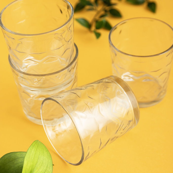 Quid Set de 6 Verres Bas Rombos en Verre Transparent 26 cL