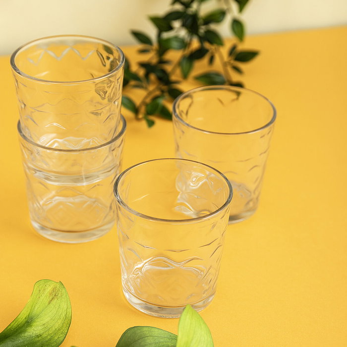 Quid Set de 6 Verres Bas Rombos en Verre Transparent 26 cL