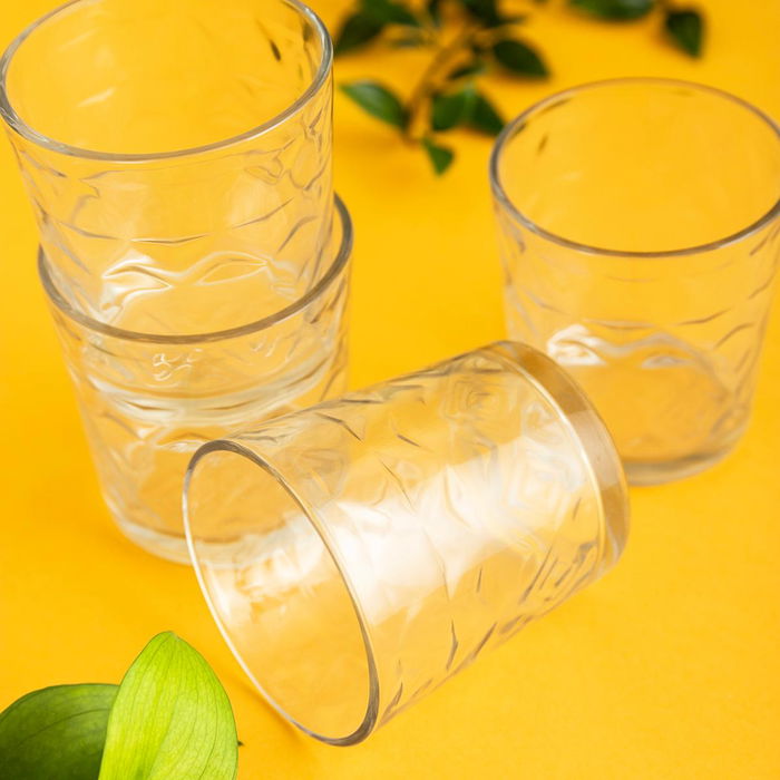 Quid Set de 6 Verres Bas Rombos en Verre Transparent 26 cL