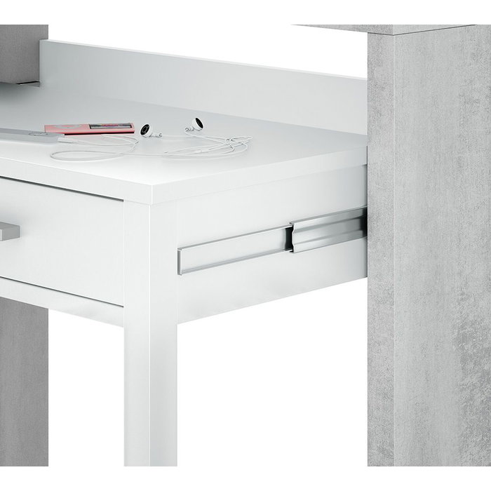 Bureau Forés Blanc 98,5 X 36 X 87,5 CM Métal MDF Bureau Forés Blanc 98,5 X 36 X 87,5 CM Métal MDF