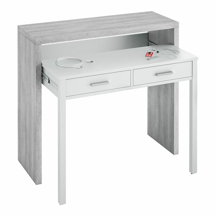 Bureau Forés Blanc 98,5 X 36 X 87,5 CM Métal MDF