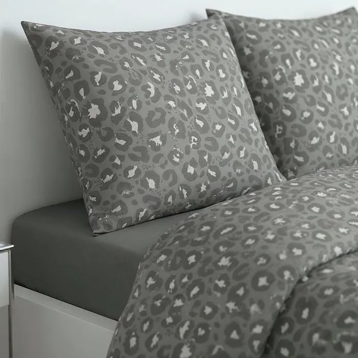 Today Parure de Lit Léopard Gris Anthracite 260 x 240 cm