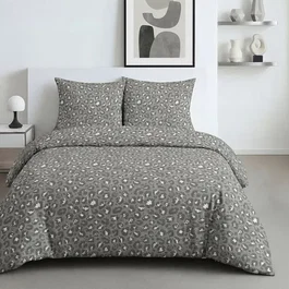 Today Parure de Lit Léopard Gris Anthracite 260 x 240 cm