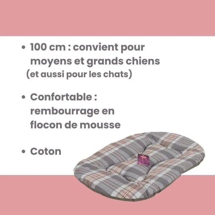 Tyrol - Coussin pour chien Toronto ovale 100x60x3 cm - Couchage confortable en mousse lavable pour grand chien, canapé ou cage Tyrol - Coussin pour chien Toronto ovale 100x60x3 cm - Couchage confortable en mousse lavable pour grand chien, canapé ou cage
